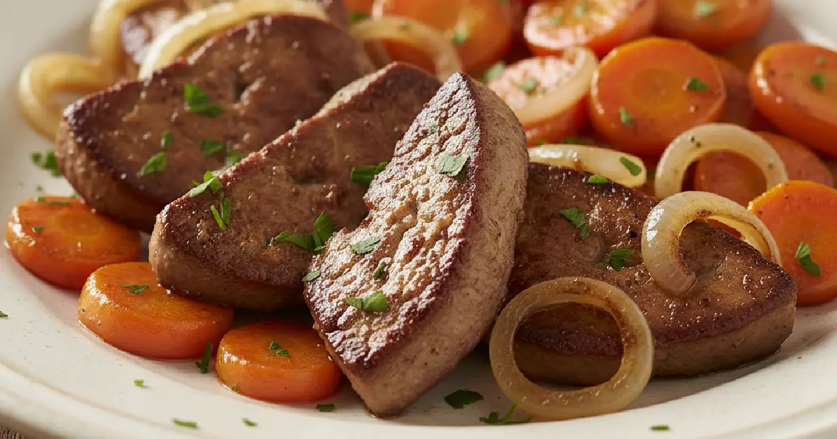 Recette de foie de veau aux oignons et carottes