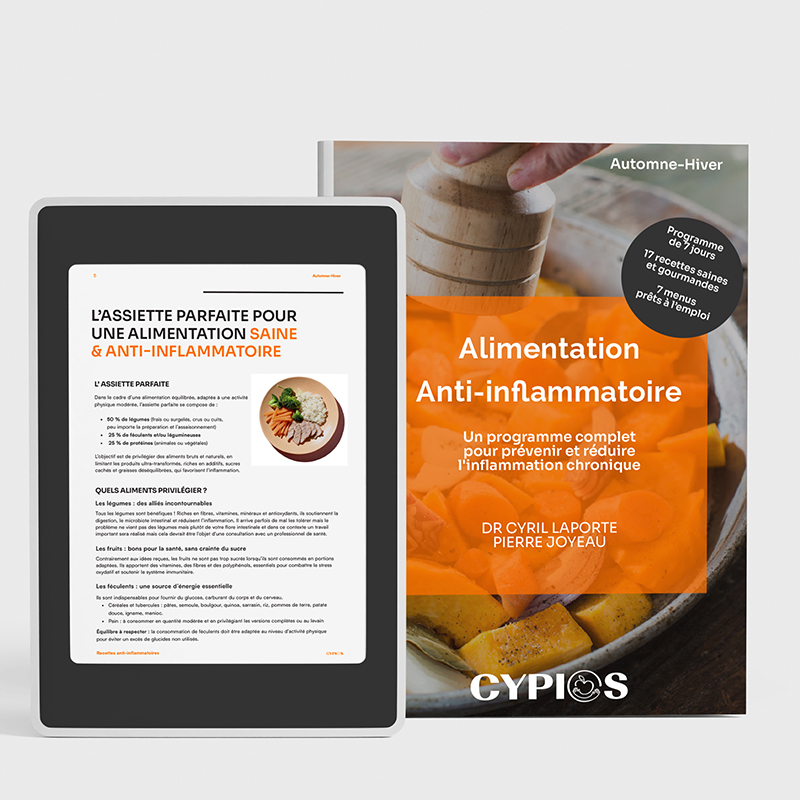 Visuel de l'ebook sur l'alimentation anti-inflammatoire par CYPIOS